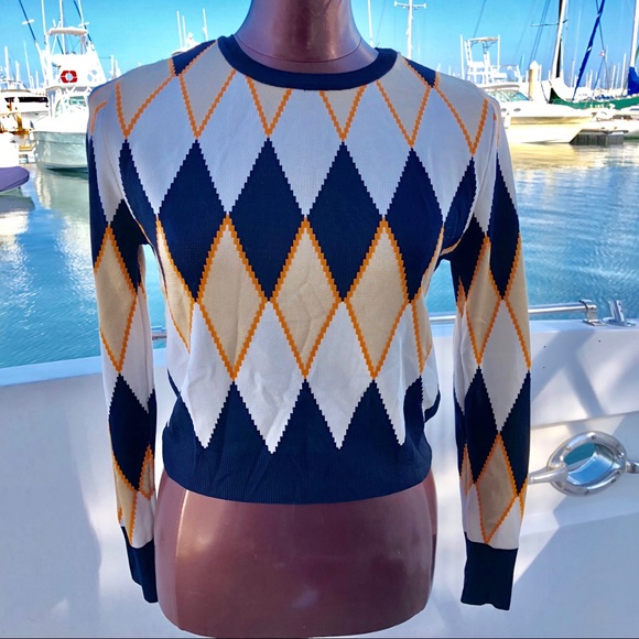 Zara Tops - Zara Multicolored Long Sleeve Crop Top size Small
